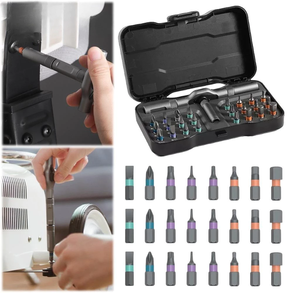 RS1 24 in1 DIY ชุดเครื่องมือ Spanner ซ็อกเก็ตไขควงชุดประแจวงล้อ